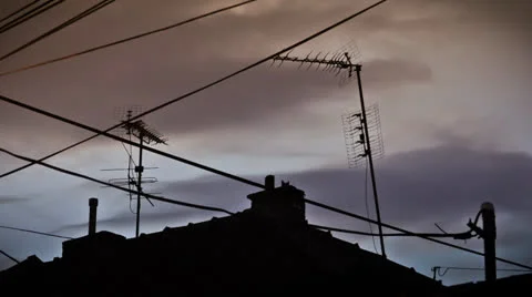 Clouds moving over the sky in one of the districts in the city (time lapse) Stock Footage 22482950