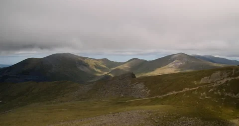 Clouds Moving Over Snowdonia Mountain Range 6K Stock Footage 155546672