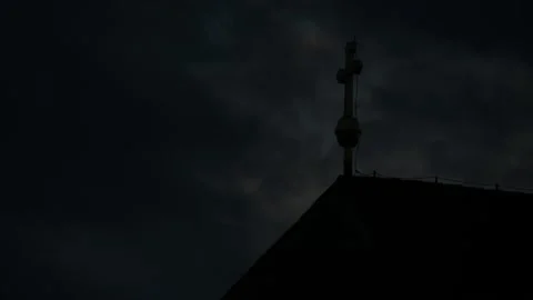 The Clouds Moving Over Temple Tower Stock Footage 141056116