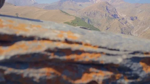 Clouds Moving over the tops of Georgian Mountains. Cinemagraph. Mount Kazbek Stock Footage 81487291