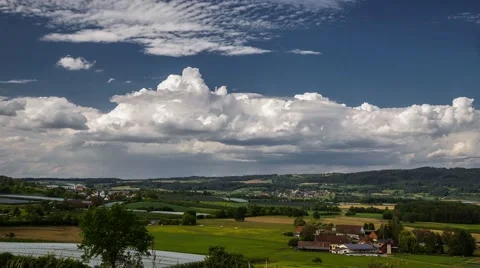 Clouds moving over a Valley in Germany - Timelapse Stock Footage 63954116