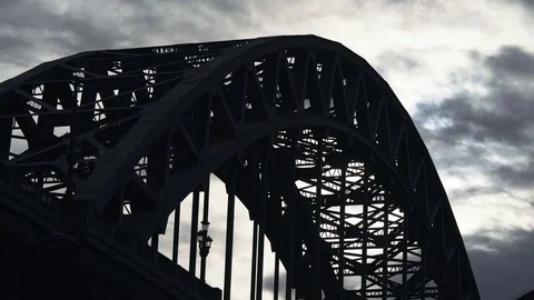 Clouds moving past Tyne Bridge Stock Footage 82417554