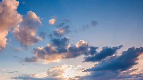 Clouds moving rapidly to the west. Climate change. Video stock 85844203