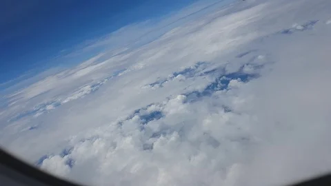 Clouds moving in the sky with a looking at the plane, 스톡 동영상 122360131