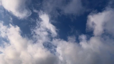 Clouds Moving On Sky Time Lapse. Fast Motion Of White Clouds Across Blue Sky Stock Footage 341755386