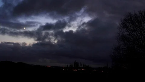 Clouds moving slowly in the sky time lapse of clouds at night and night Stock Footage 120695956