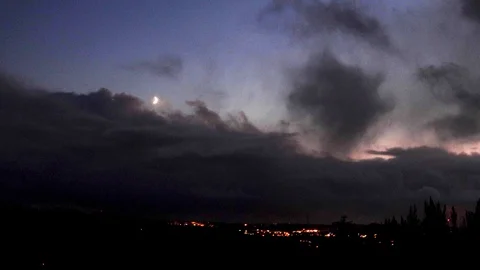 Clouds moving slowly in the sky time lapse of clouds at night and night Stock Footage 120696268