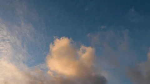 Clouds moving slowly in the sky time lapse Stock Footage 123381222