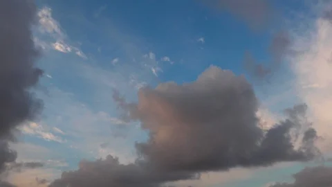 Clouds moving slowly in the sky time lapse Stock Footage 123516990