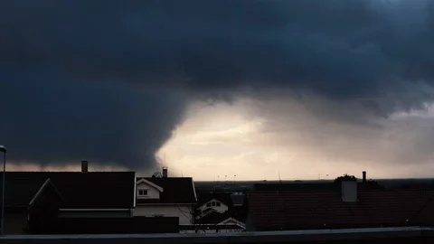 Clouds moving slowly in the sky time lapse Stock Footage 125122091