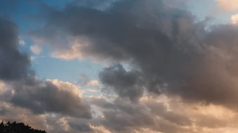 Clouds moving slowly in the sky time lapse Stock Footage 125126051