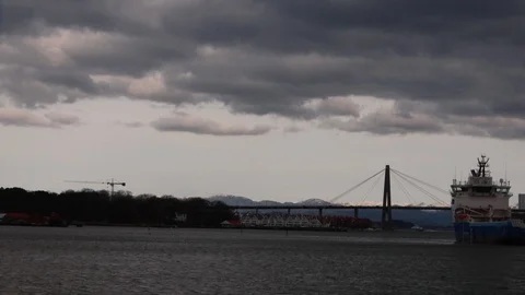 Clouds moving slowly in the sky, time lapse movie Video stock 126936245