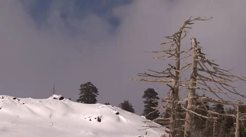 Clouds moving in a snowy landscape Stock Footage 48595721