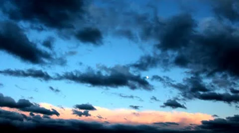 Clouds moving sunset Stock Footage 8908808