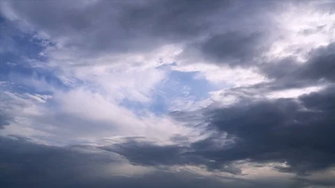 Clouds moving time lapse, fast motion. Dark dramatic storm clouds time lapse. Stock Footage 90419504