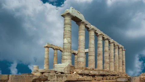 Clouds moving TimeLapse over Ancient Greece. Stock Footage 145179583