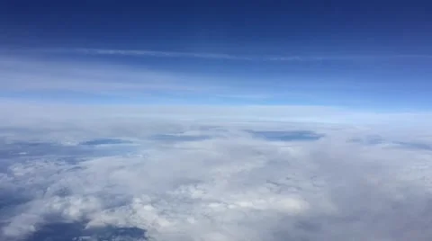Clouds moving in timelapse, view from plane, #1 Видео 42500691