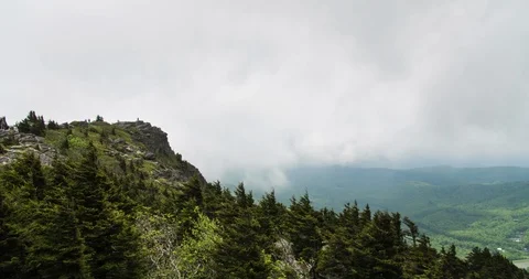 Clouds moving in on top of Grand father Mountain Stock-Footage 110917844