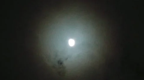Clouds Moving Under Full Moon Video stock 65745704