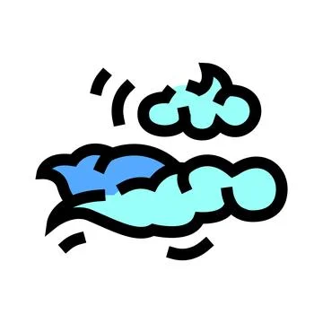 Clouds moving in wind presenting weather forecast symbol Stock Illustration