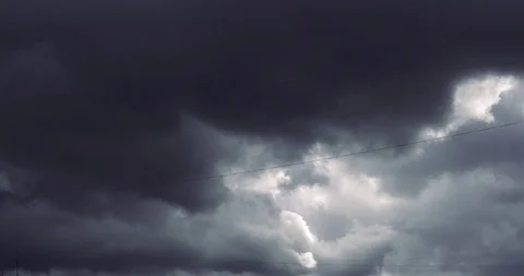 Clouds moving by the wind quickly fly above the ground Stock Footage 116188053