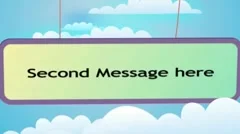 Clouds n hangingboard text Stock After Effects