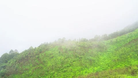 Clouds naturally moving through tropical mountain landscape Video stock 256024803