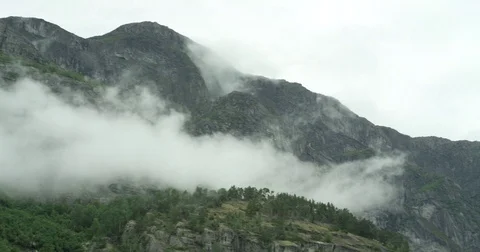 Clouds Near Green Mountains Stock Footage 82277878