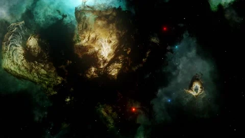 Clouds &amp; nebula, heaven background, dreaming universe, Stock Footage 220233445