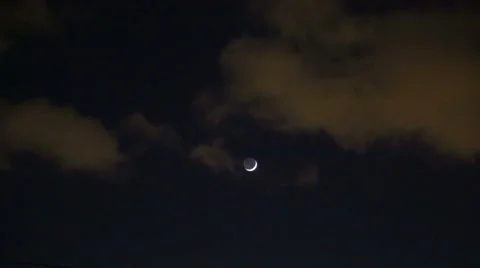 The clouds in the night sky Stock Footage 48276428