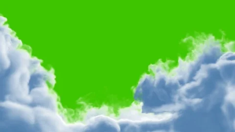 Clouds Opening and Closing on a Green Background Stock Footage 119792684