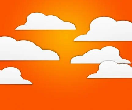 Clouds on orange background Stock Illustration