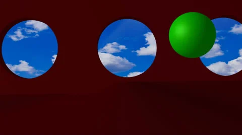 Clouds outside the window and stumbles on the green word ONLINE Stock Footage 22514166