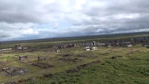 Clouds over the abandoned town Stock Footage 76646658