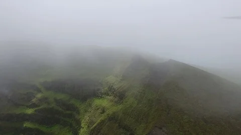 Clouds over Active Volcano mountain Soufriere in St Vincent, Caribbean Stock Footage 89459061