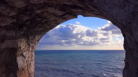 Clouds over the Adriatic Sea - Old Town | Ulcinj | Montenegro Stock Footage 69806228