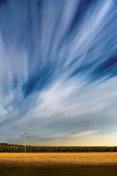 Clouds over airfield Foto stock