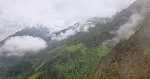 Clouds over Alps Aerial View Видео 90307922