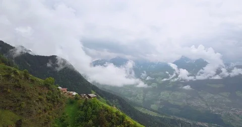 Clouds over Alps Aerial View Видео 90308808
