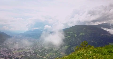 Clouds over Alps Aerial View Stock Footage 90311383