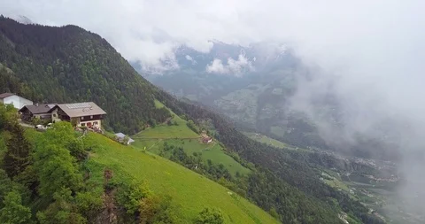 Clouds over Alps Aerial View Видео 90314055
