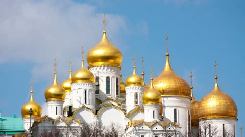 Clouds over  Annunciation Cathedral in the Moscow Kremlin, timelapse Video stock 39019827