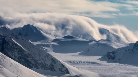 Clouds over the Arctic glacier Stock Footage 49070584