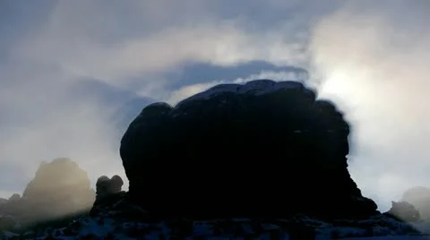 Clouds Over Backlit Rock At Arches National Park Stock Footage 18126630