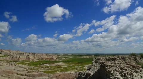 Clouds Over the Badlands Stock Footage 41924700