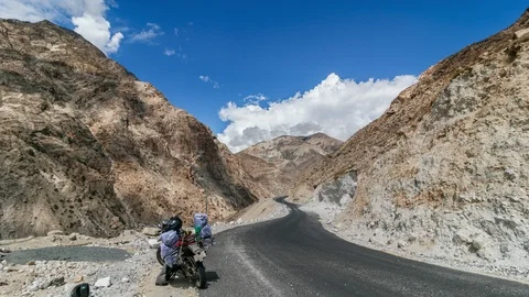 Clouds over Barren Mountains  Time lapse Video stock 106861043