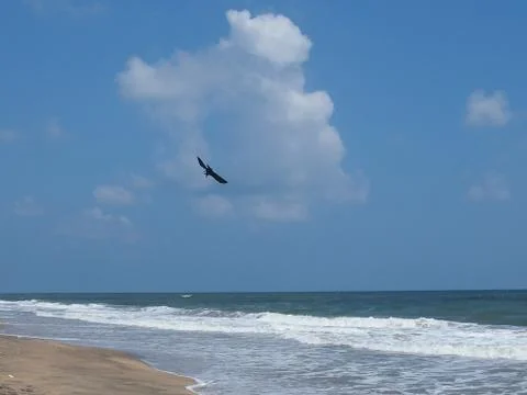 Clouds over the beach Foto stock