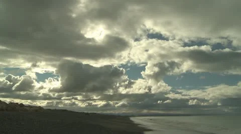 Clouds over a beach timelapse Video stock 11895050