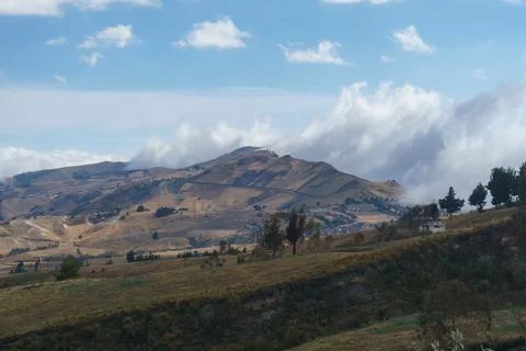 Clouds over the  beautiful mountains Stock Photos