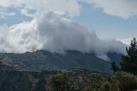 Clouds over the  beautiful mountains Stock Photos